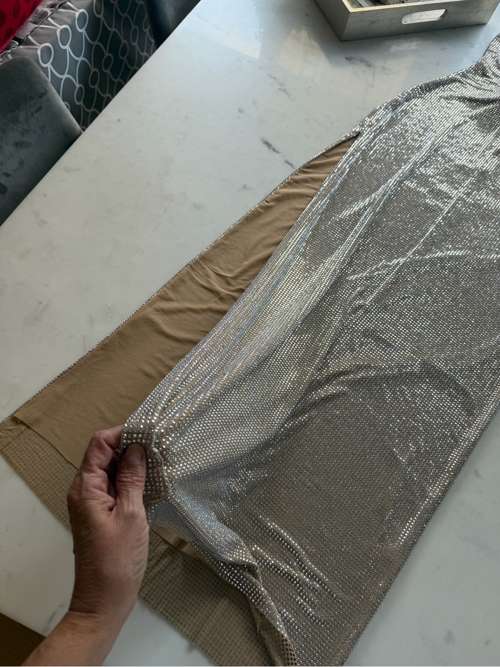 Meshki Champagne Sequin Maxi dress - Picture 2 of 4